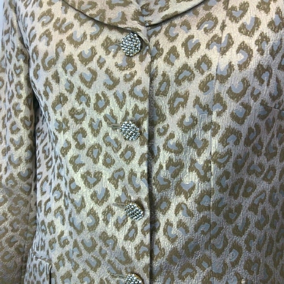 Rickie Freeman Teri Jon Nites Saks Fifth Ave. Metallic Golden Skirt suite - Picture 3 of 9